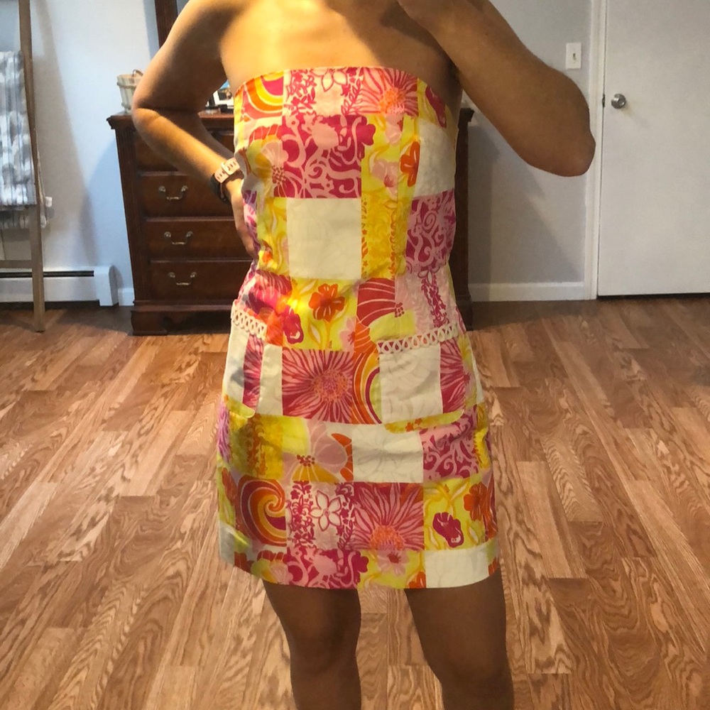 Lilly Pulitzer Strapless King’s Court Patch Dress